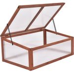 COSTWAY Fruehbeet Holz, Fruehbeetkasten wetterfest, Gewaechshaus Treibhaus, Pflanzenbeet fuer Garten Balkon, Holzbeet 100x65x40cm - Costway