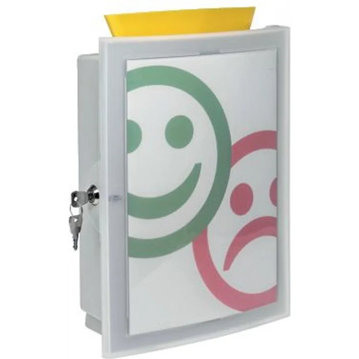 HAN IMAGE'IN Sammelbox in Lichtgrau – Abschließbare Box geeignet als Spendenbox oder Meckerkasten aus Kunststoff – Zur Wandmontage oder frei stehend und individuell gestaltbar – 260x128x375mm (BxTxH) – Bild 2