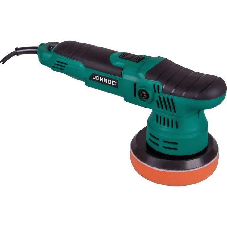 VONROC Exzenter-Poliermaschine 650W - Ø125mm - Sanftanlauf - Konstante Leistung - Inkl. Zubehör