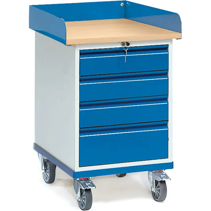 Fetra Rollschrank mit Umrandung und 4 Schubladen