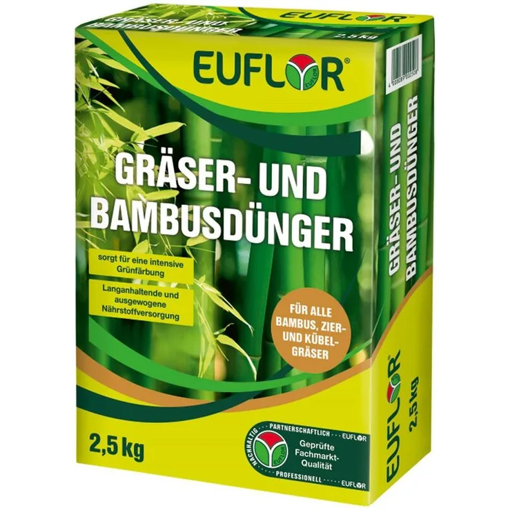 EUFLOR Gräser- und Bambusdünger NPK 10+4+5 mit 1,6 % MgO und 1 % Eisen, 2,5kg