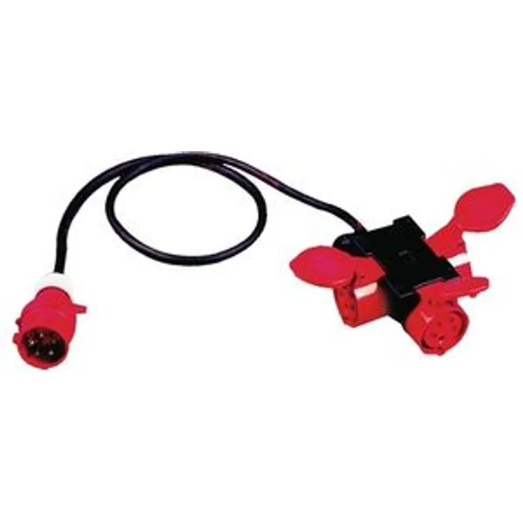 jäger DIREKT CEE-Adapter IP44 H07RN-F5G1,5mm2 L.1,5m Eingang/Ausgang 1xCEE/3xKuppl.