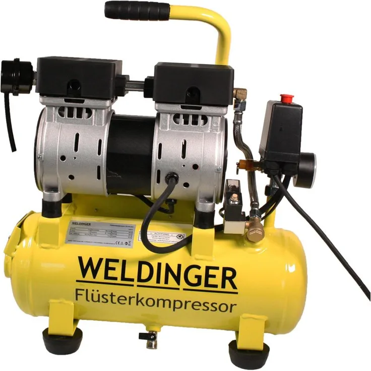FK 65 pro Flüsterkompressor 90 l Luftabgabe innenbeschichteter Tank 9 bar max - Weldinger