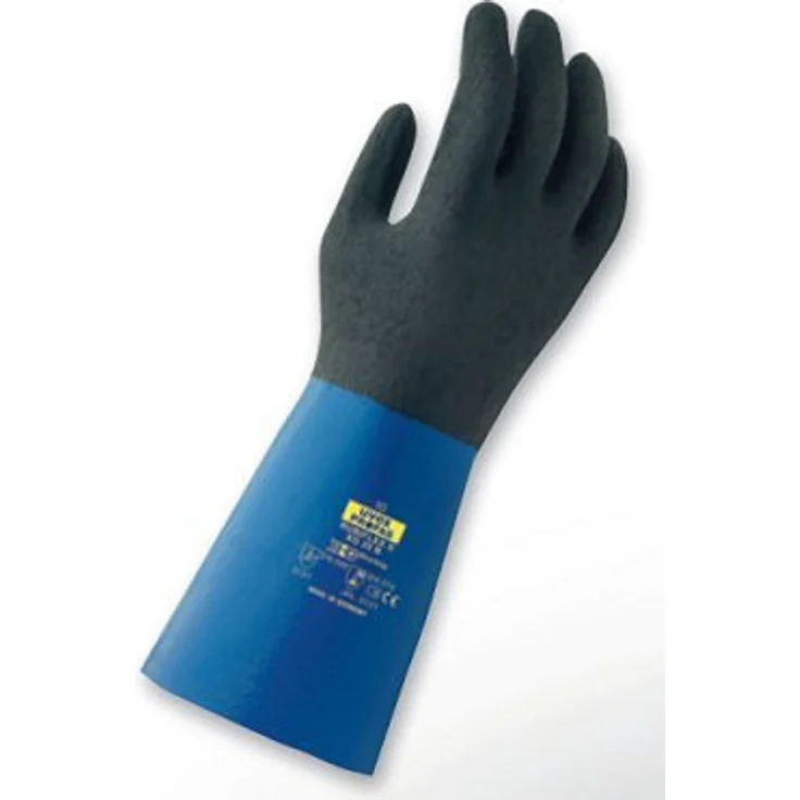 Uvex Chemikalien-Schutzhandschuh rubiflex S XG 35 B, Nitril-Beschichtung, schwarz-blau, Gr.: 9