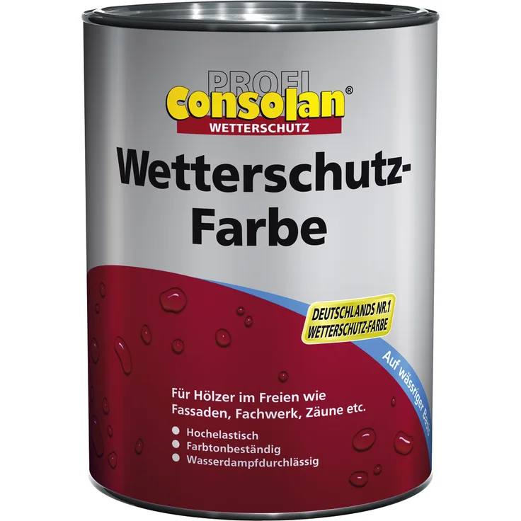 Consolan Wetterschutzfarbe 10 L 225 schwedenrot Farbe Wetterschutz