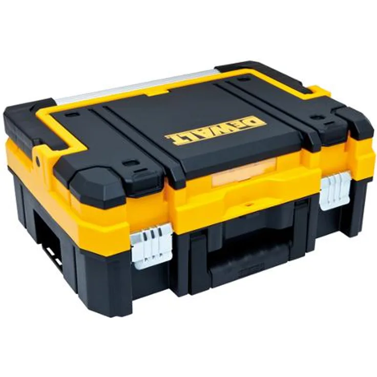 DeWalt Tstak I Transportbox - stabelbare Werkzeugbox (kombinierbar mit anderen Tstak-Boxen, sichere Verwahrung von Elektrowerkzeugen und Handwerkzeugen), DWST1-70704