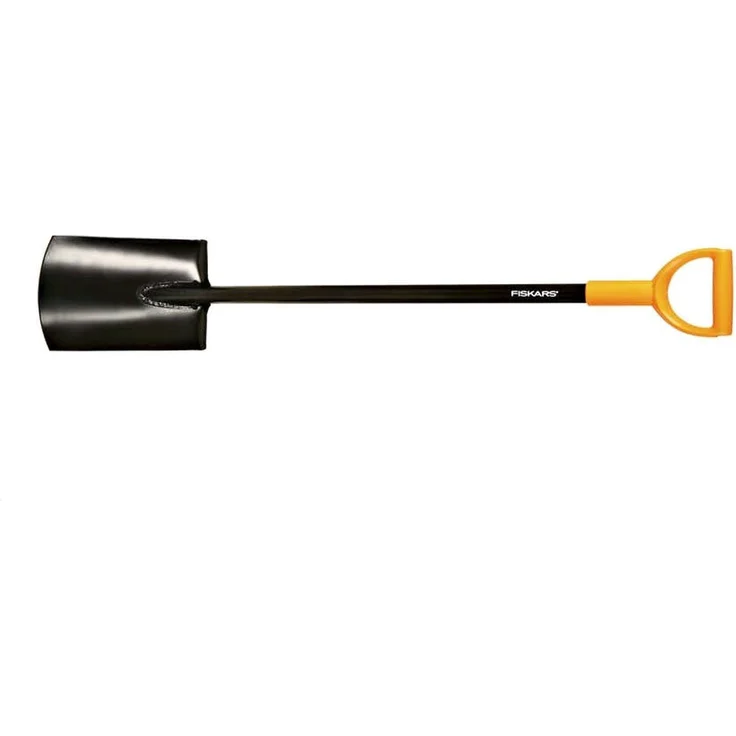 Fiskars Gärtnerspaten für weiche, steinarme Böden, Rund, Länge 117 cm, Hochwertiges Stahl-Blatt-Kunststoff-Stiel, Schwarz-Orange, Solid, 1003456 – Bild 2