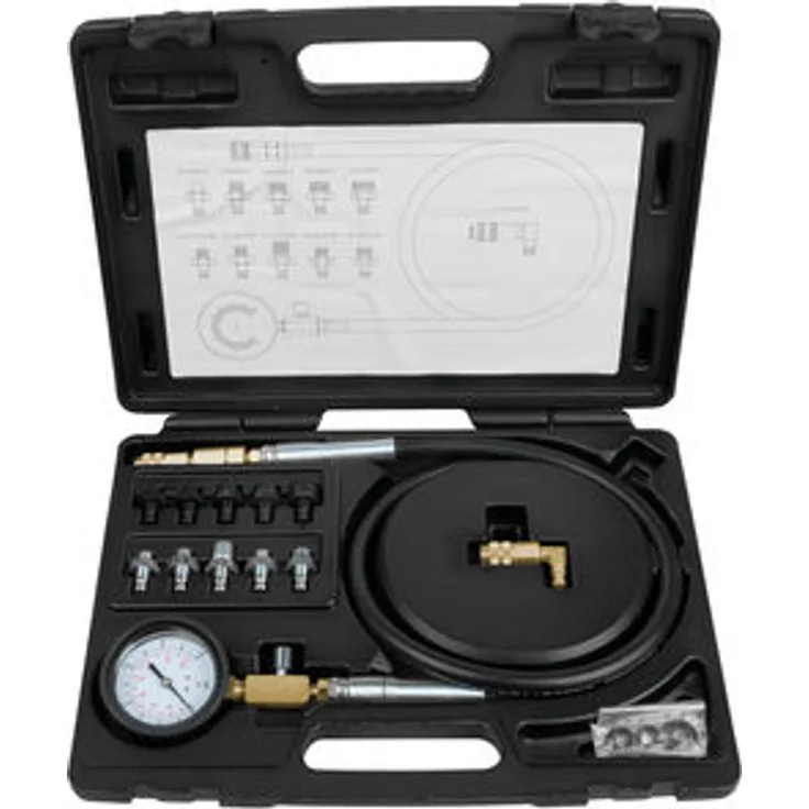 KS Tools 150.1920 Öldruck-Prüfgerät, 12-tlg., 0-10bar