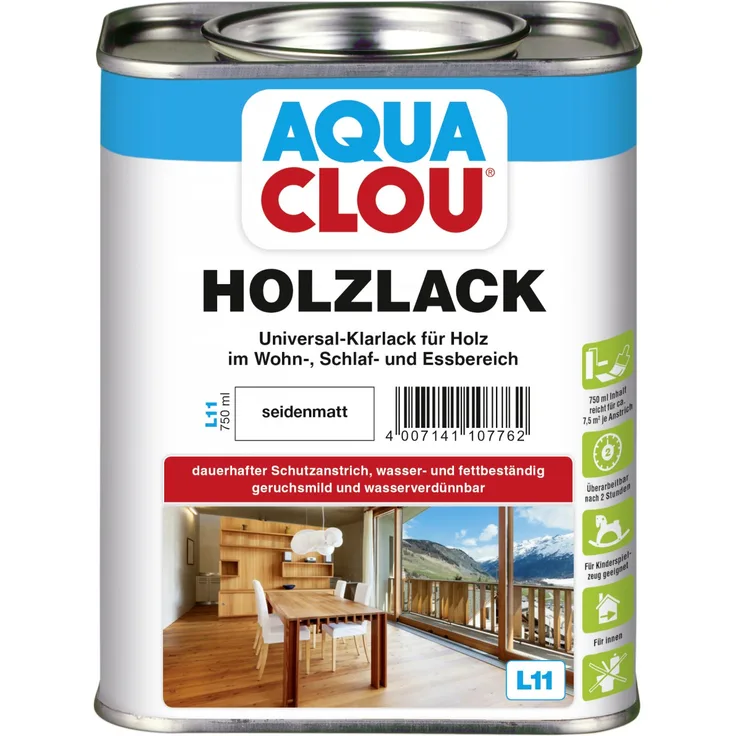 Aqua Clou Holzlack L11 750 ml, seidenmatt