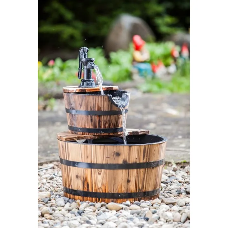 Heissner Gartenbrunnen Wooden Barrel, 45 cm Breite, (Set)