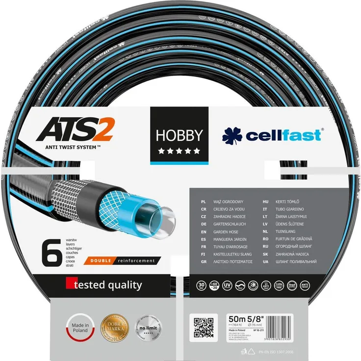 Cellfast Gartenschlauch HOBBY ATS2 50m, 5-8 ,16-211
