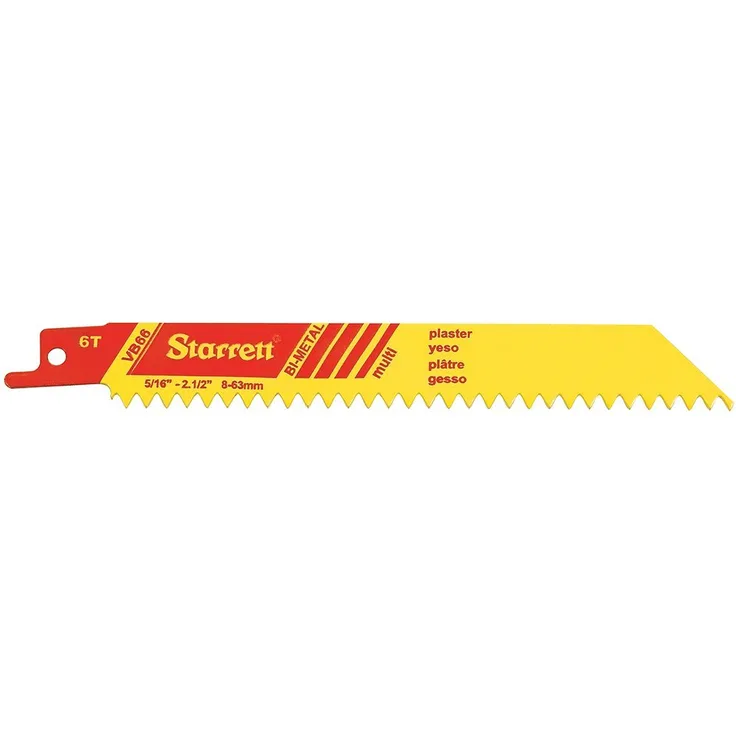 Starrett vb66–5 BI-Metall Gerade Pflaster Schneiden spezielle Zweck Säbelsägeblatt Klinge, v-tooth, 0,1 cm Dick, 6 TPI, 15,2 cm Länge x 3-10,2 cm Breite (5 Stück)