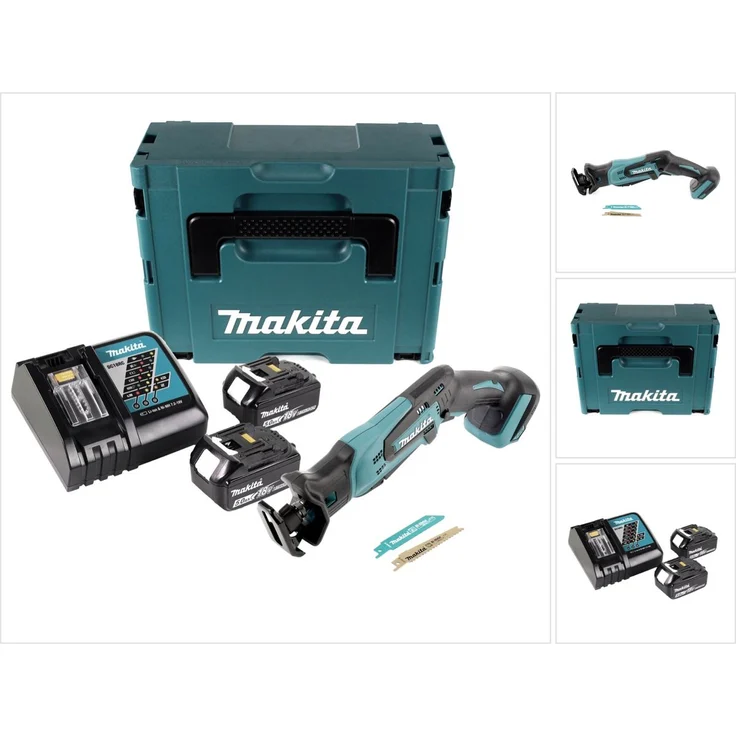 Makita DJR 183 RTJ Akku Reciprosäge 18V + 2x Akku 5,0Ah + Ladegerät + Makpac – Bild 1