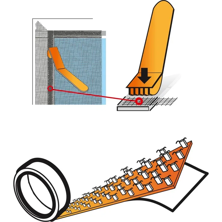 Windhager Insektenschutz-Befestigungsband für Fliegengitter, Insektenschutzgewebe Klebeband, Fliegengitterband Gitterbefestigung, 2 x 2,5 m, 03469