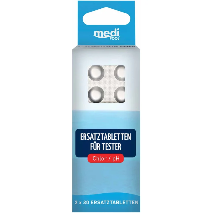 MediPool Tabletten für Tester Chlor/pH 2x 30 Stück, Testtabletten, DPD 1, Phenol Red – Bild 1
