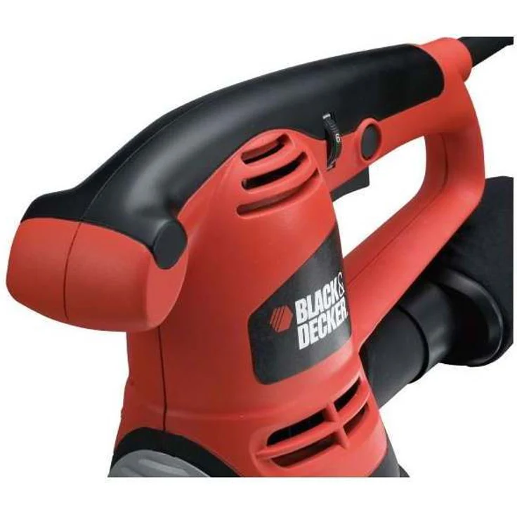 Black+Decker Exzenterschleifer (480W mit Staubfangsack, Klett-Fix-System, mit 3 Schleifscheiben, Softgriff, 3 m Kabel, zum Schleifen oder Polieren) KA191EK – Bild 2