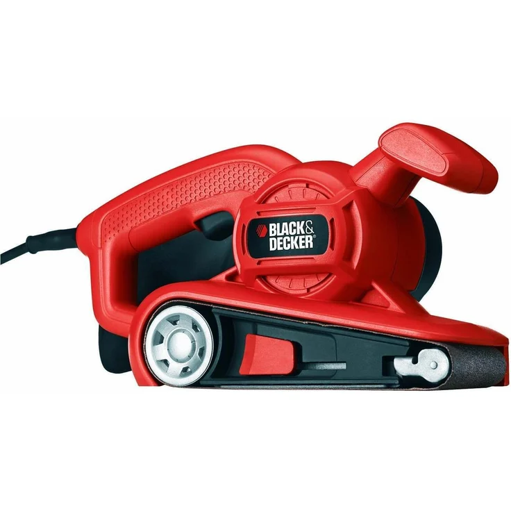 Black+Decker Bandschleifer (720W, mit automatischer Schleifbandzentrierung, vergrößerter Bandwechsel-Hebel, ergonomischer Zweithandgriff, Staubfangsack, einfache Bandmontage) KA86 – Bild 1