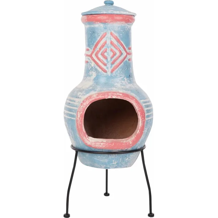 RedFire Gartenkamin Colima Ton Blau-Rot 86031