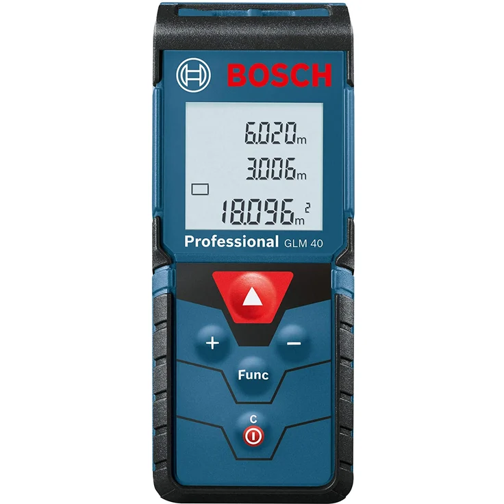 Bosch Professional Laser Entfernungsmesser GLM 40 (Flächen--Volumenberechnung, max. Messbereich: 40 m, 2x 1,5-V Batterien, Schutztasche) – Bild 4