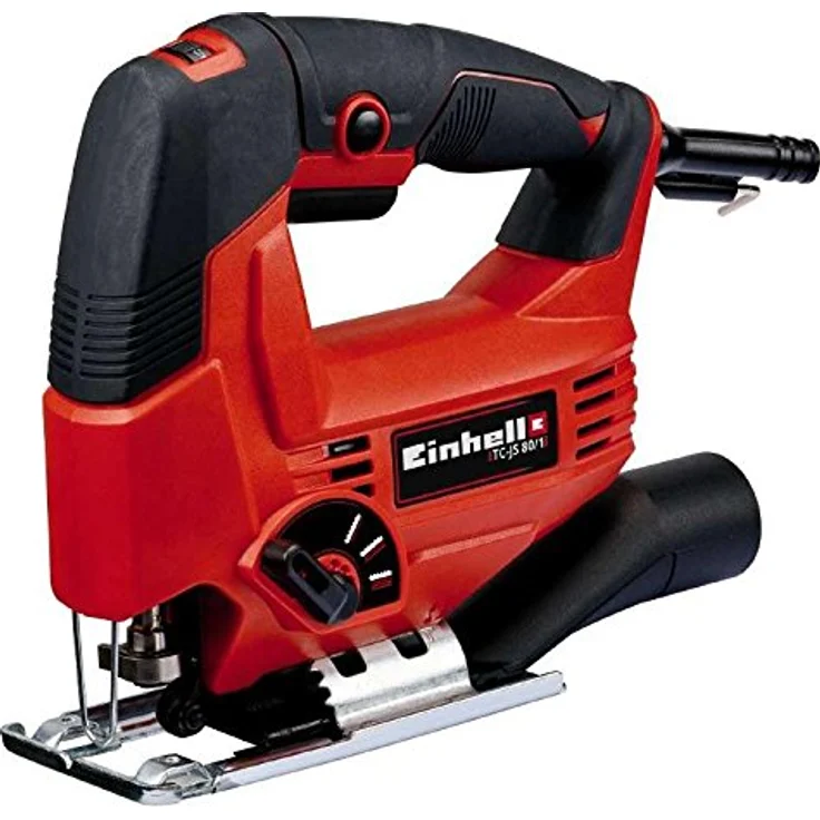 Einhell Stichsäge TC-JS 80-1 (550 W, Hubzahl 1000-3000 U/min, Drehzahlelektronik, 4-stufiger Pendelhub, Staubabsaugung, werkzeugloser Sägeblattwechsel) – Bild 1