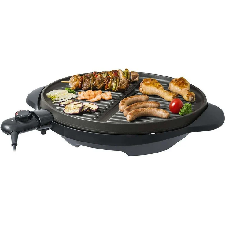 Steba BBQ-Grill VG 250, Große Grillplatte mit 40 cm Durchmesser, stufenlose Temperaturregelung, Low-Fat: Bratflüssigkeit läuft in eine Auffangschale ab, 1800 Watt – Bild 3