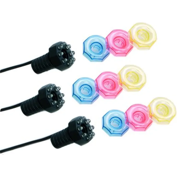 Ubbink MiniBright 3 x 8 LEDs - 3 Farbkappen pro Leuchte Trafo 12 V