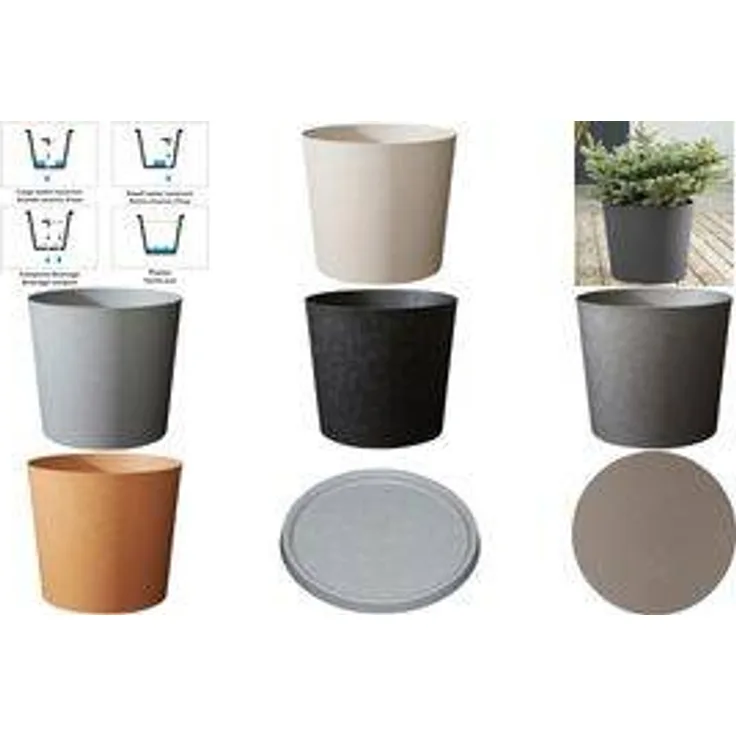 Poétic Untersetzer ELEMENT, Durchmesser: 380 mm, kalkstein aus 100% recyceltem Kunststoff, geeignet für Innen- und - 1 Stück SPEL38CAL