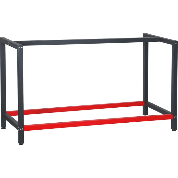 Wiltec - Werkbank Gestell 150x57x81 cm aus Stahl Werkbankgestell Anthrazit Rot Tischgestell Werkstatt