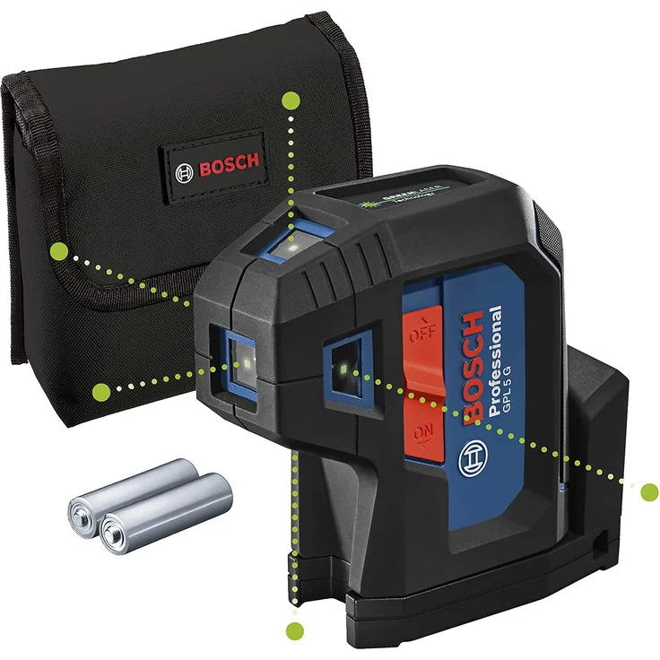 Bosch 5 Punktlaser grün GPL 5 G Tasche Messbereich bis 30 m – Bild 1
