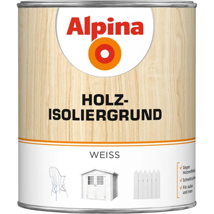 Alpina - Holz-Isoliergrund - weiß, 750 ml