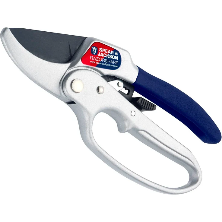 Spear und Jackson Razorsharp Advance Ratschen-Gartenschere - Amboss-Gartenschere mittelgroß