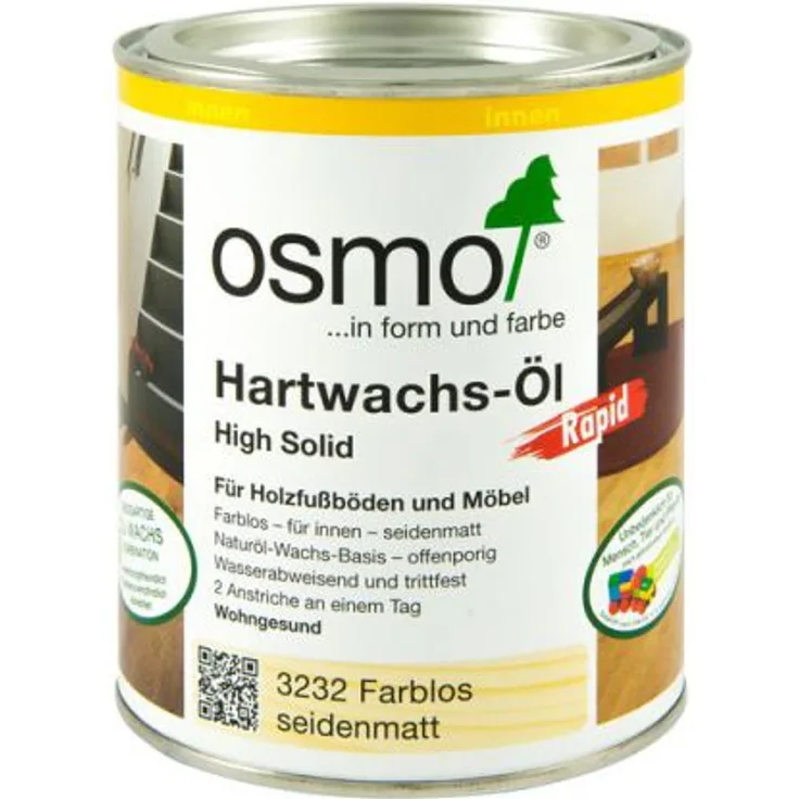 Osmo Hartwachs-Öl Rapid Farblos Seidenmatt 0,75 l - 10300093