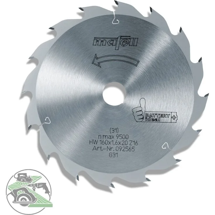 Sägeblatt-HM 160 x 1,1-1,6 x 20 mm, 16 Z, FZ-FA, für KSP 55 Nr. 092565 - Mafell