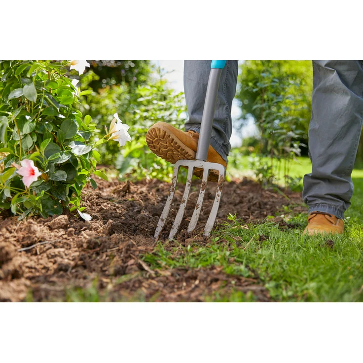 GARDENA ErgoLine Spatengabel: Grabegabel zum Umgraben und Auflockern, gehärteter Qualitätsstahl mit Beschichtung, ergonomischer D-Griff (17013-20) – Bild 8