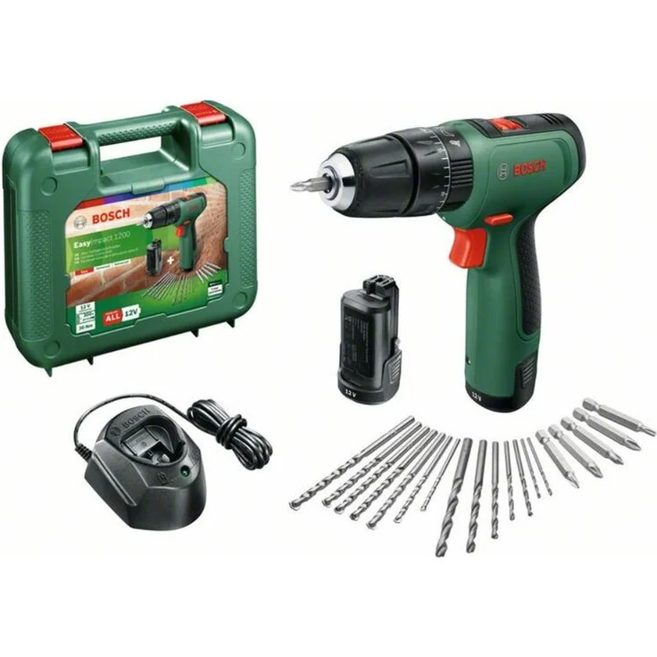 Bosch Easyimpact 1200 12V Akku-Zweigang-Schlagbohrschrauber EasyImpact 1200 mit 2x Akku,Ladegerät Tragekoffer und Zubehör – Bild 1