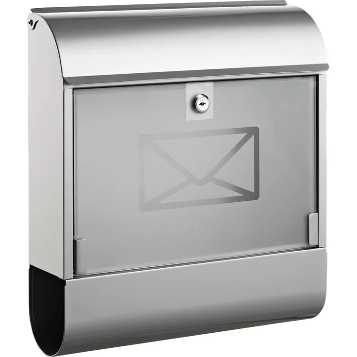 Alco 8608 Briefkasten mit Zeitungsbox, ca. 36 x 40 x 11 cm, silber