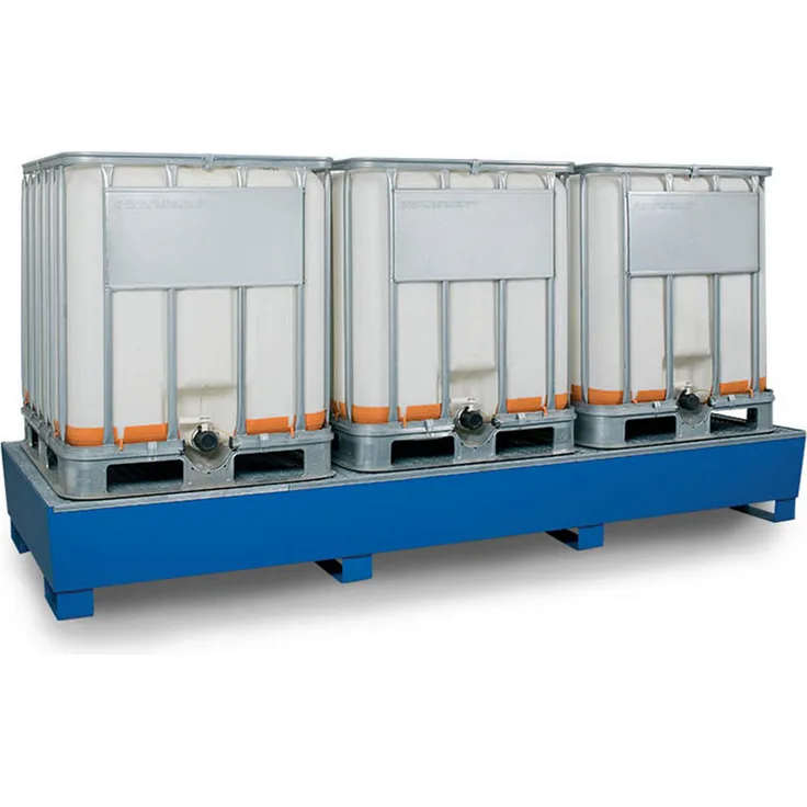 R+R Industrietechnik Auffangwanne RTC-3 für 3x1000l IBC Fässer RAL 5010 Enzianblau