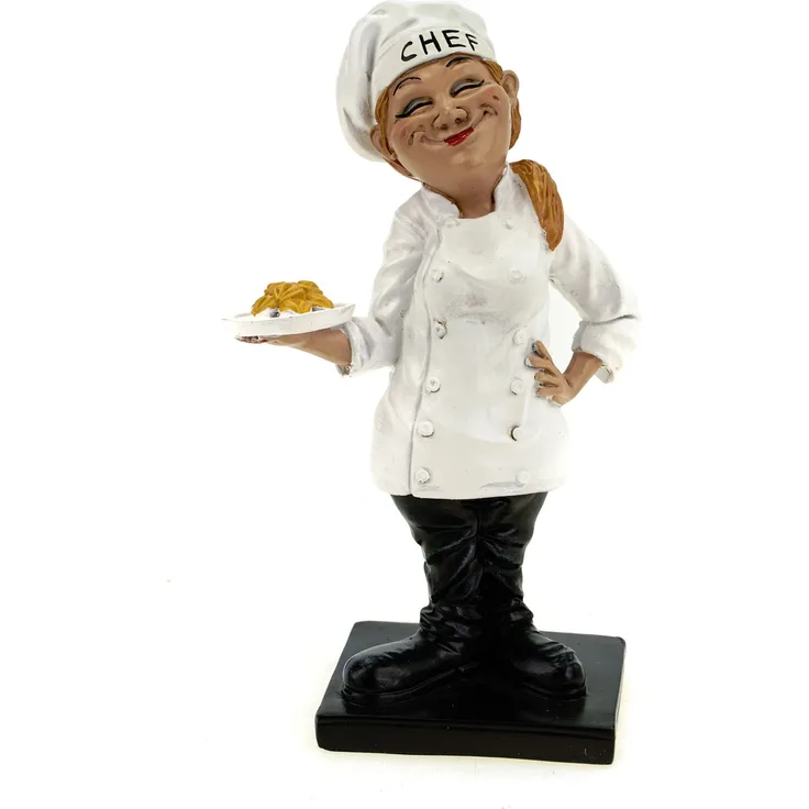 Vogler 841-2380 Funny Life Pasta a la Chef Küchenchefin Figur Koch Köchin