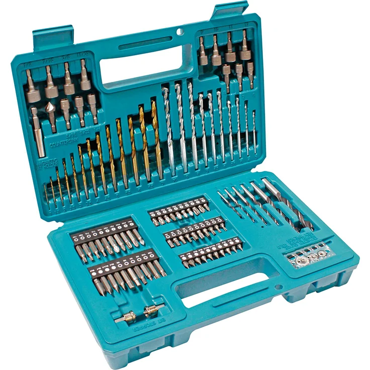 Makita Bohrer-Bit-Set 102tlg - B-68432, mit Metallbohrern, Steinbohrern, Holzbohrern, Bohrerlehre, Senker, Tiefenbegrenzer und Bithalter – Bild 1