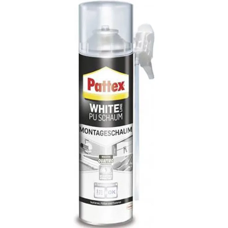 Pattex White Line Montageschaum Herstellerfarbe Weiß PUW50 500ml