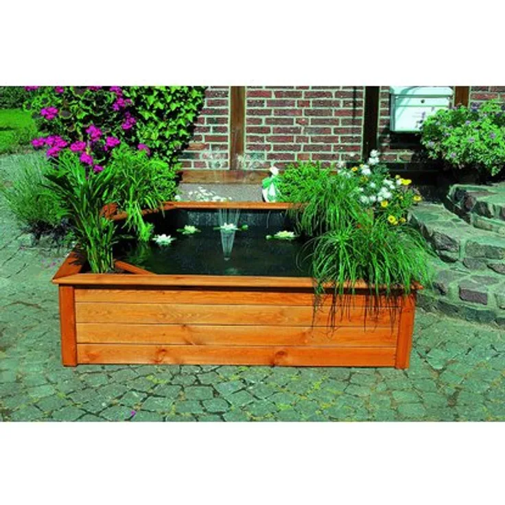 Promadino Hochteich 150 cm, mit 4 seitlichen Pflanzzonen, 146 cm X 146 cm X 40 cm