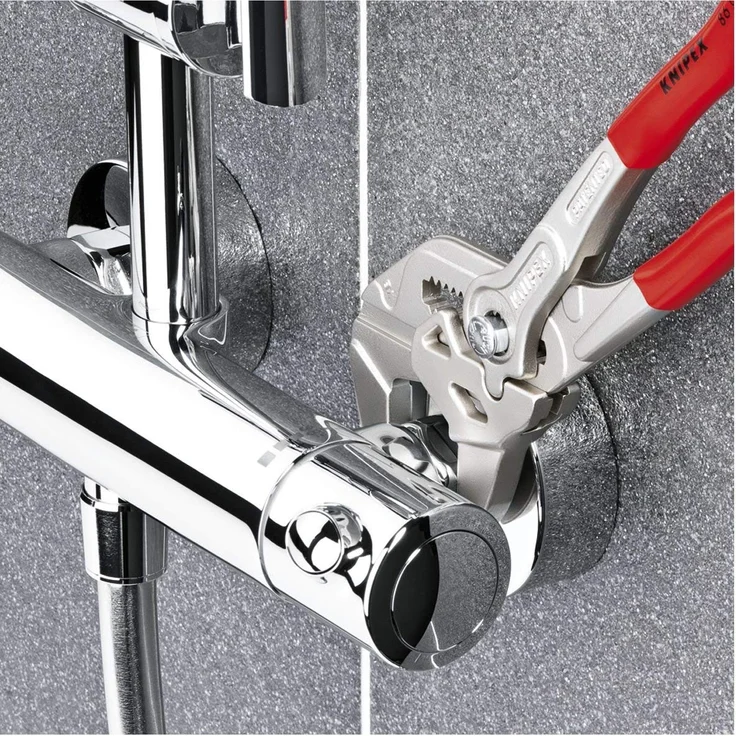 KNIPEX 86 03 300 Zangenschlüssel Zange und Schraubenschlüssel in einem Werkzeug mit Kunststoff überzogen verchromt 300 mm – Bild 7