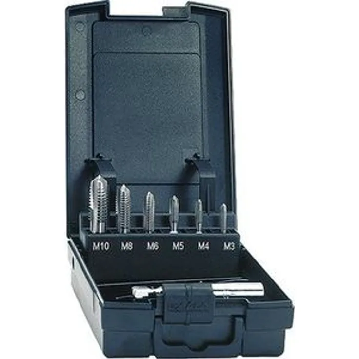 Exact Einschnittgewindebohrer-Bit Set, M3-M10 + Adapter, 1-4'' Bit-Schaft, HSS, DIN 3126