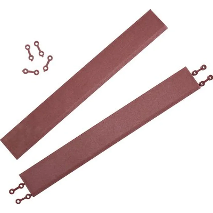 andiamo Kantenleiste zur Kunststofffliese Bodenfliese Gartenfliese Länge: 38 cm, Set: 2 Kantenleisten, terra