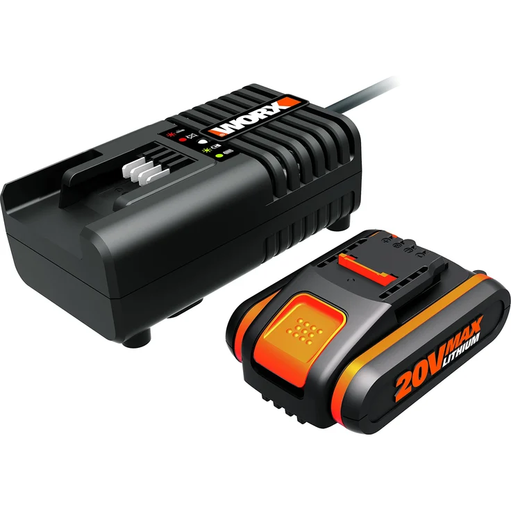 WORX WA3601 Akku-Set: 20V 2 Ah Li-Ion Akku & Ladegerät – Bild 1