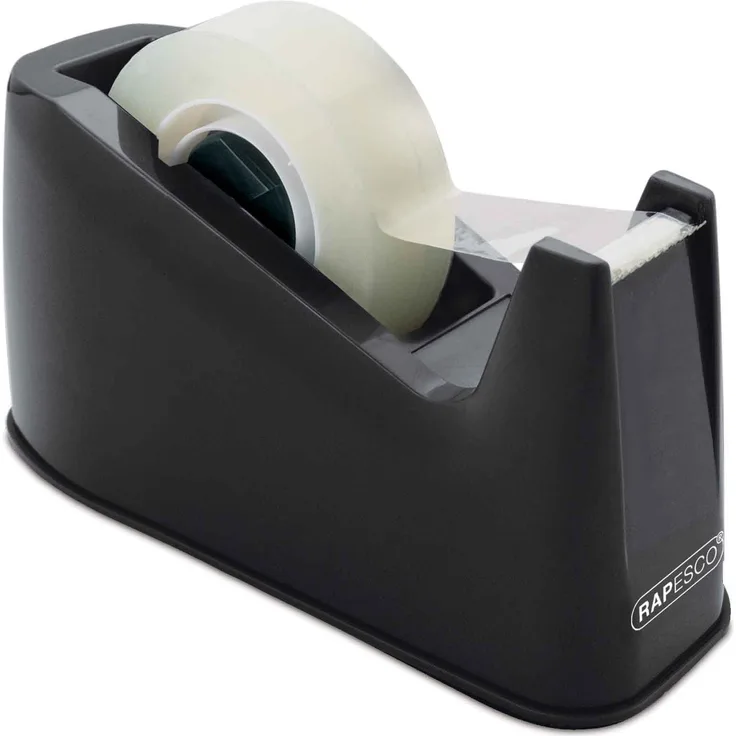 Rapesco RPTD30BK 300 Klebebandspender Klebeband roll, 25 x 33 m, schwarz