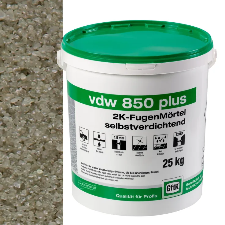 vdw 850 plus 2K-Fugenmörtel 25kg selbstverdichtend Natur