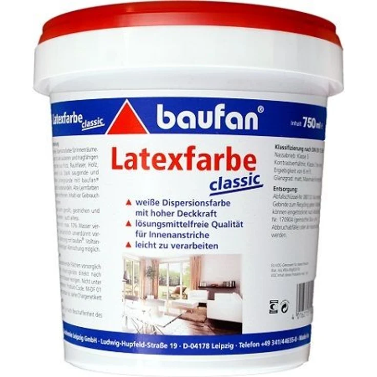 Decotric Latexfarbe classic 750 ml, weiß – Bild 1