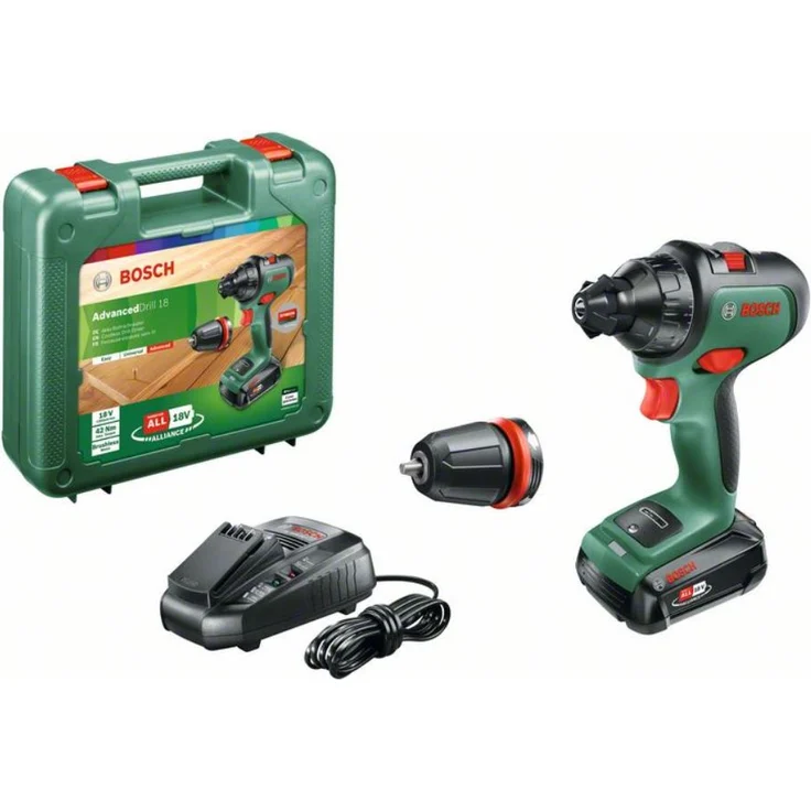 Bosch AdvancedDrill 18 06039B5005 Power for All 18V Akku-Bohrschrauber 1 x 2,5 Ah mit Akku mit Ladegerät mit Tragekoffer – Bild 1