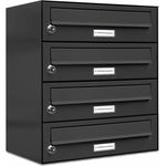 4er Briefkasten Anthrazit Anlage 4 Fach Wandbriefkasten Postkasten Ausführung 1